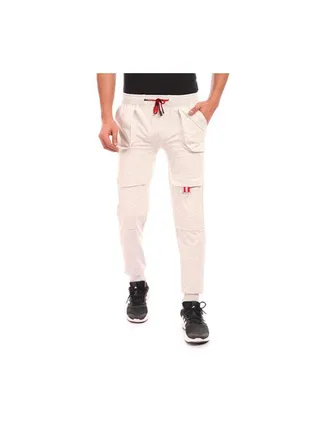 Elastic Waist With Metal Accessories Baggy Sweatpants Grey 