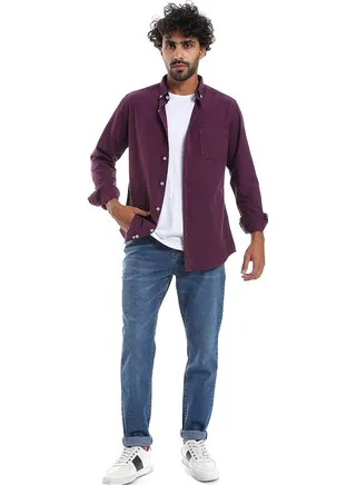 Rounded Pockets Casual Straight Jeans Pants _ Denim Blue 