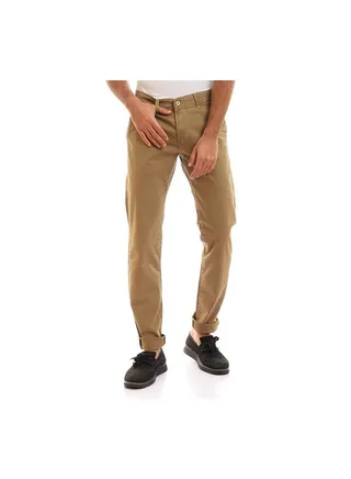 Casual Plain Basic Low Rise Pants Café 