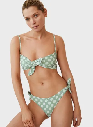 Side Knot Polka Dot Bikini Bottom 