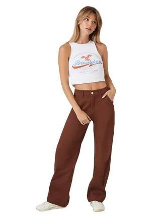 Twill Straight-Leg Pants 