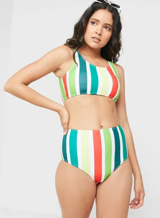 Crop Top High Waist Bikini Set 
