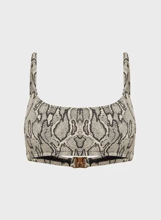 Textured Printed Bikini Top 