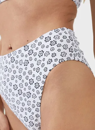 High Leg Printed Bikini Bottom 