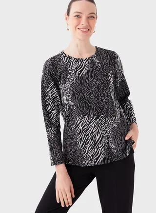 Crew Neck Printed Top 