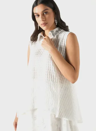 Embellished Asymmetric Top 