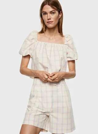 Puff Sleeve Square Neck Top 
