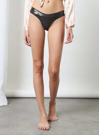 Coated Bikini Bottoms Grey 