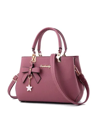 Solid Shoulder Bag With Strap Pink 