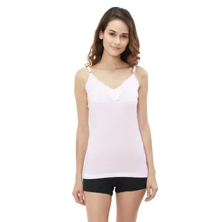 Embroidered Floral V-Neck Camisole White 