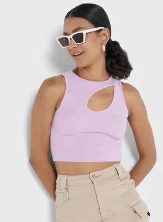 Cropped Cutout Vest 