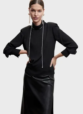 High Neck Knitted Top 