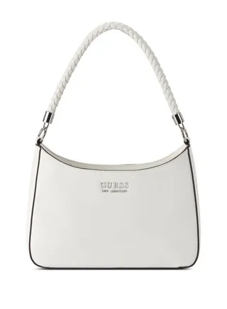 GUESSS Curtin Top-Zip Shoulder Bag White 