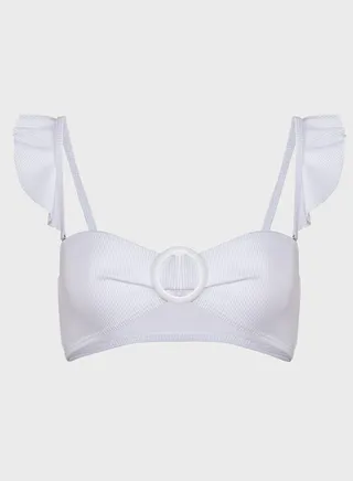 Rib Frill Shoulder Ring Bikini Top 