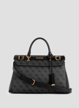 Guess Fashion Womens NOELLE Shoulder Handbag Black Print 