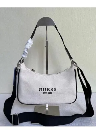 Guess solid color canvas armpit bag 