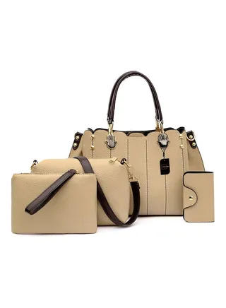 4-Piece Stylish Shoulder Bag Set Beige 