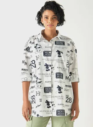 Mickey Mouse Print Shirt