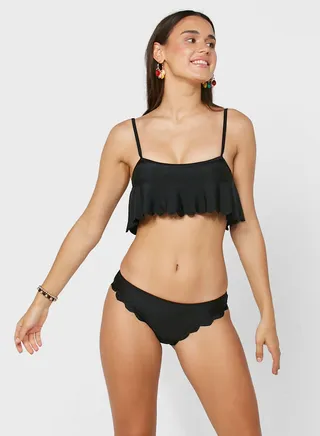 Scallop Solid Bikini Set 