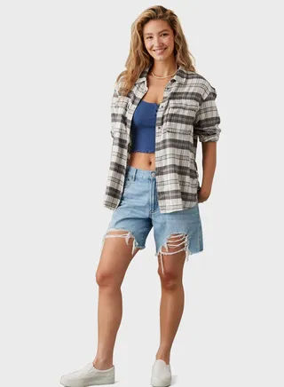 Checked Button Down Shirt 