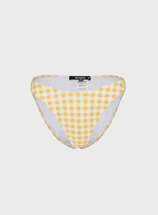 Gingham Boomerang Bikini Bottom 