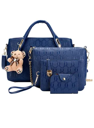 4 Piece Handbag Set Stylish Bag Set with Large Tote Purse Shoulder Bag Card Holder 