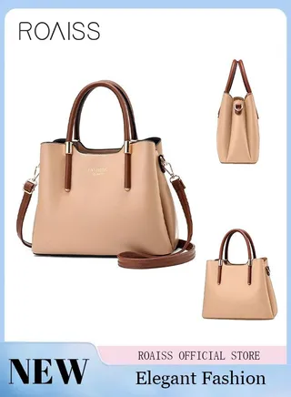 Retro Elegant Handbag Advanced Leather Unique Chic All-match Large Capacity One Shoulder/Crossbody Messenger Bag for Women/Mother/Girl Friend Gift 