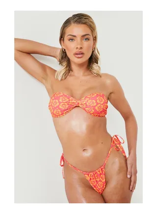Tropical Floral Tie Side Bikini Brief 