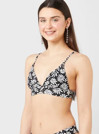 Printed Triangle Bikini Top 