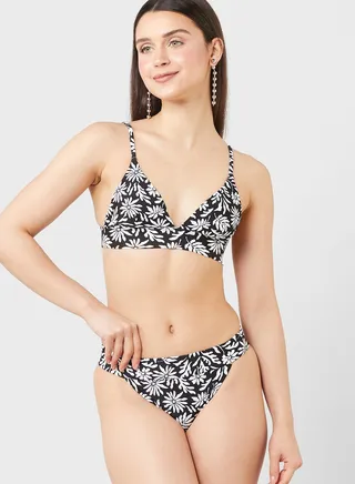 Printed High Leg Bikini Brief 