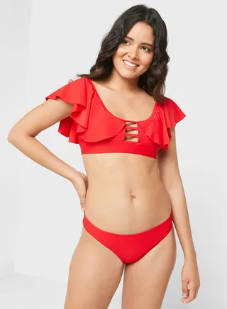 Ruffle Crop Bikini Set 