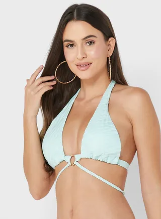 Halter Neck Wrap Bikini Bra 