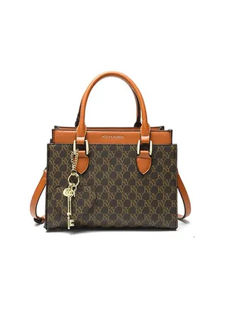 Commuter Large Capacity Casual Contrast Handbag Ladies Shoulder Cross-body Tote Bag for Women Travel Shopping with Key Pendant 26.6 x 13 x 20.5 cm 