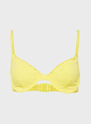 Rib Ruffle Underwired Bikini Top 
