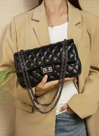 Women's Flap Front Shoulder Cross-body Envelope Chain Bag 