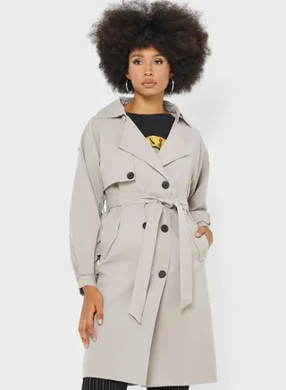 Belted Long Trench Coat