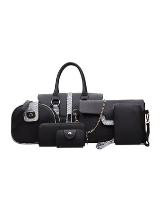 6-Piece Fashion Bags Black 