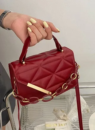 Women's Flap Cross-body Shoulder Chain Bag 20.5 x 12.5 x 6.5 cm Red 