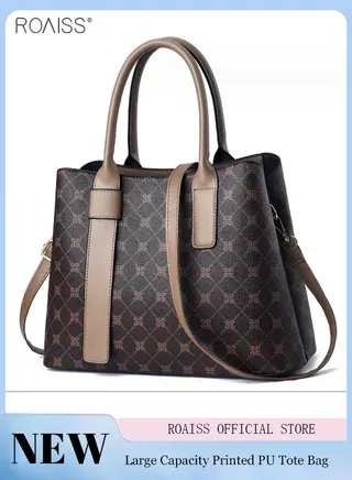 Women's Plaid Pu Leather Handbag Irregular Strap Decoration Large Capacity Waterproof Crossbody Bag Detachable Shoulder Strap Shoulder Bag 