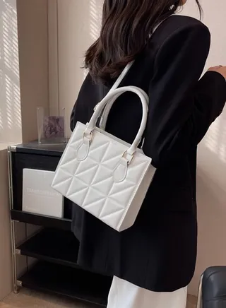 Fashion Checkered Handbag Shoulder Messenger Bag Chain Bag 