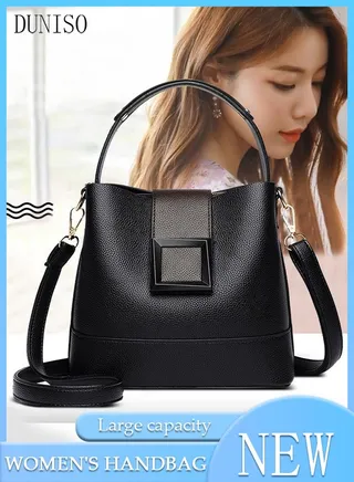 Handbag Bucket Bag for Women Faux Leather Large Capacity Anti Theft Crossbody Shoulder Bucket Bag With Detachable Strap 