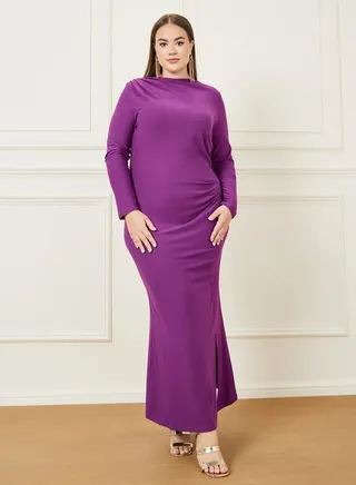 Gathered Detail Shift Maxi Dress 