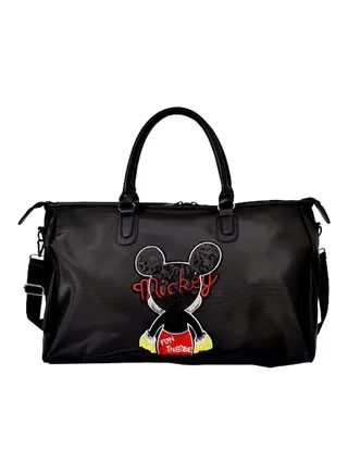 Mickey Mouse Printed Shoulder Bag Black/Red/Yellow 