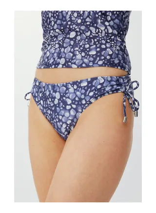Marble Ruched Side Bikini Pant 
