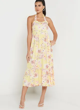 Printed Square Neck Dress
