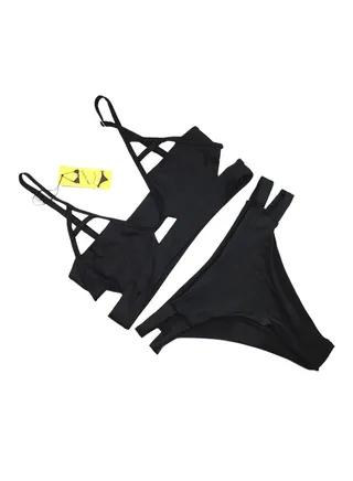 2-Piece Bikini Set Black 