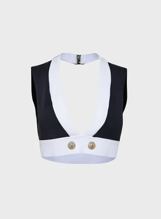 Mono Colourblock Bikini Top 
