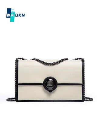 Women's new contrasting shoulder bag, Ladies chain small Carry Bag Gift Bag, large capacity PU leather Crossbody Bag Sling Bag Side Bag Carry Bag for College Students and Teenagers 