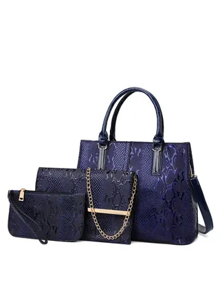 3-Piece Stylish Bag Set Blue 
