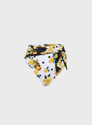 Floral High Waist Tie Brief 